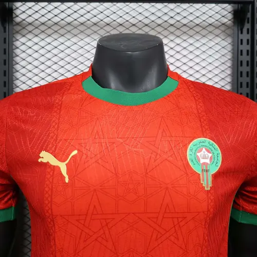 Camisa de Futebol Casa da Seleção Nacional de Marrocos Versão Jogador 2025 AAA qualidade fã — view 5