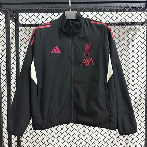 قميص كرة قدم ليفربول واقٍ من الرياح أسود 2025/2026 جودة تايلاندية 