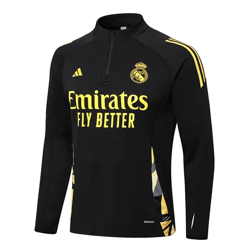 2024/2025 Real Madrid Black Half-Pull Training Suit Football Shirt  Set — view 3