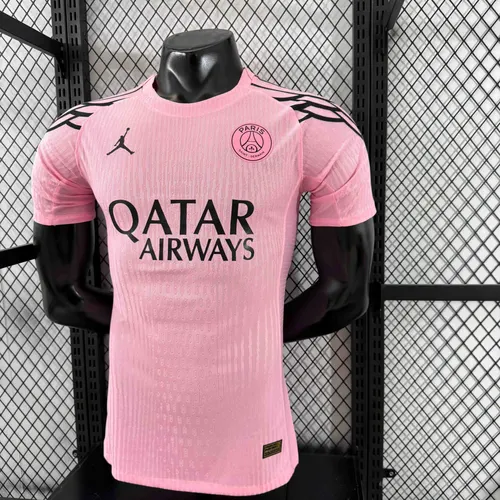 2025/2026 Versão Jogador Paris Saint-Germain Quarto Away Rosa Camisa de Futebol  — view 7