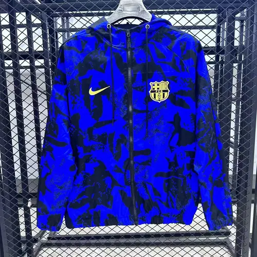 2025/2026 Barcelona Windbreaker Blue and Black Jersey  — view 1