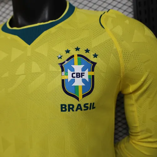 2026 Manga Longa Versão Jogador Brasil Camisa Principal AAA qualidade fã — view 5
