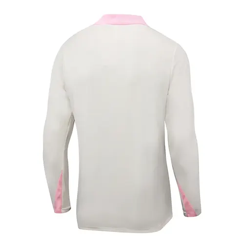 2024/2025 Psg Paris Saint-Germain Half-Pull Training Suit Beige with pink Set — view 4