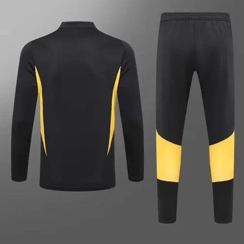 2023/2024 Juventus Halb-Reißverschluss Trainingsanzug Schwarz Fußballtrikot  Set — view 2