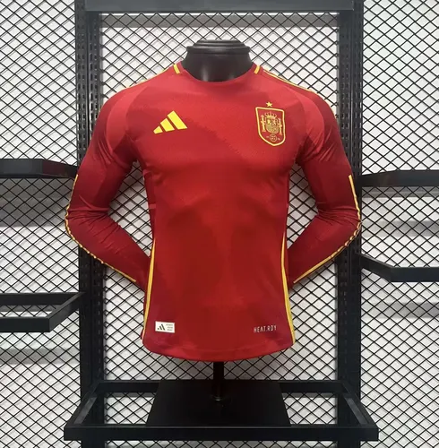 2024-2025 Player Version Spain Home Long Sleeve Soccer Shirt