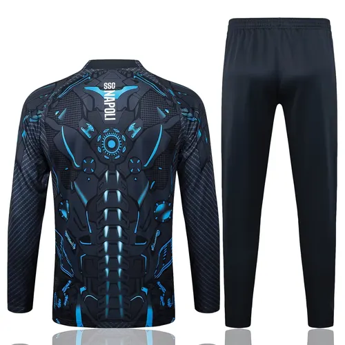 2025/2026 Napoli Chándal de entrenamiento con cremallera completa gris oscuro estampado Set   — view 2