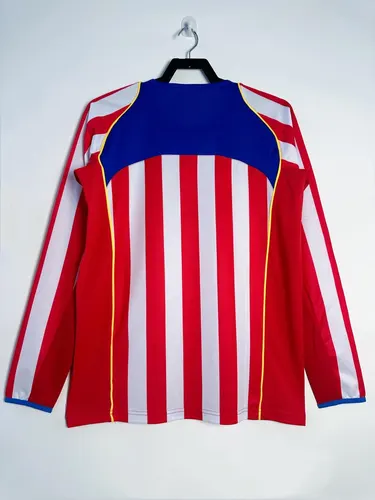 Camisa de Futebol Retro Manga Longa Atletico Madrid Home 2004/2005  — view 2