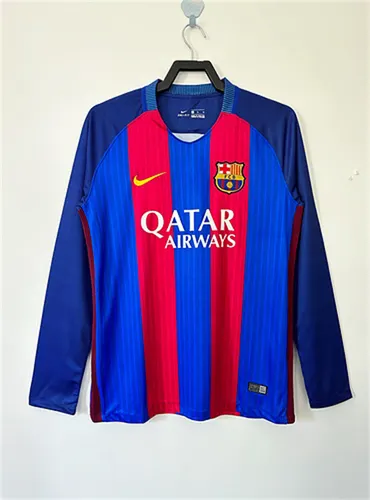 2016/2017 Retro Langarm Barcelona Fußballtrikot Heim AAA fan-gradät — view 1