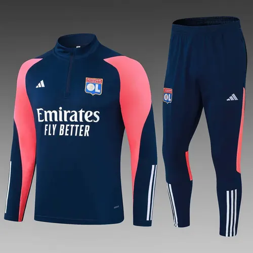2023/2024 Lyonnais Half-Pull Training Suit Royal blue Football Shirt Set — view 1