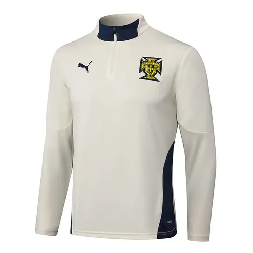 2025-2026 Portugal Half-Pull Training Suit Beige Football Shirt Set — view 3