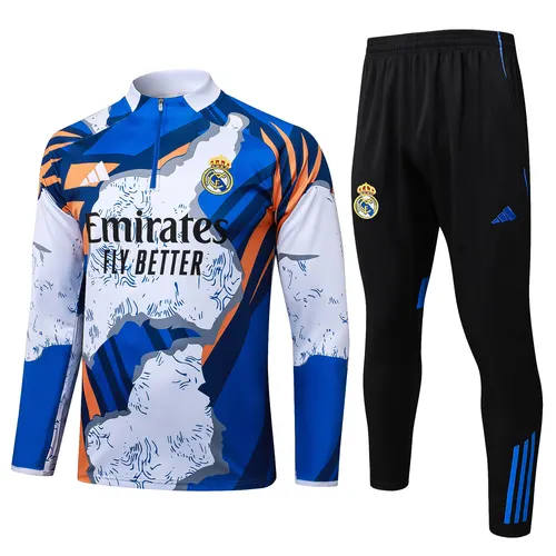 2025/2026 Real Madrid Camouflage Inkjet Half-Pull Training Suit Football Shirt  Set — view 1