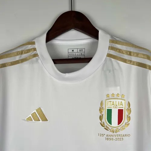 Camisa de Futebol Branca 125º Aniversário Itália 2023 — view 3