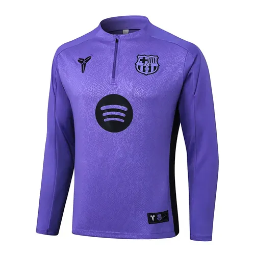 2025/2026 Barcelona Halbzug Trainingsanzug Lila Verbundausgabe Trikot Set — view 3