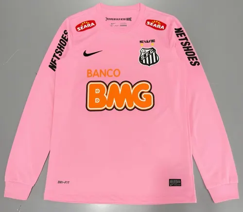 2012/2013 Retro Long Sleeve Santos Pink Football Jersey   — view 1