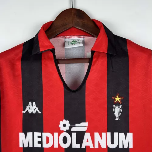 قميص كرة قدم AC Milan الكلاسيكي داخل الأرض 1989/1990 جودة تايلاندية — view 3
