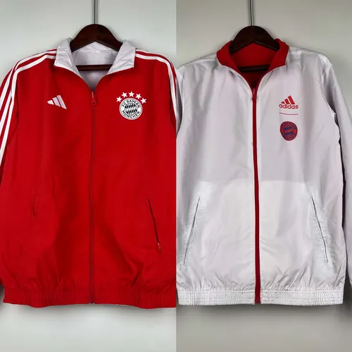 2023-2024 Bayern München Wendbarer Windbreaker (Rot-Weiß) Fußballtrikot AAA fan-gradät