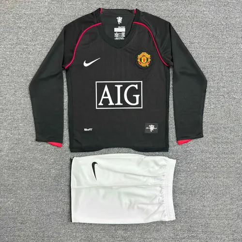 2007/2008 Retro Langarm Manchester United Auswärts-Trikot  Kindergröße