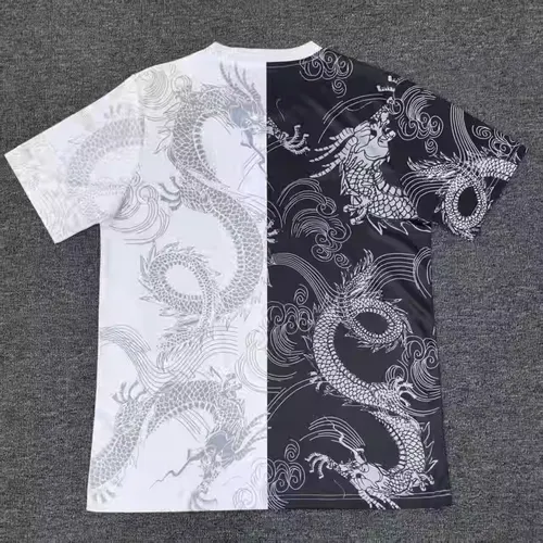 2025/2026 Real Madrid Motif dragon Noir et Blanc Maillot de football  — view 2