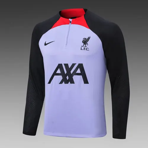 2022/2023 Liverpool Half-Pull Training Suit Purple Jersey  Set — view 3