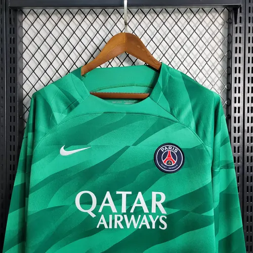 2023/2024 Long Sleeve Psg Paris Saint-Germain Goalkeeper Green Football Shirt — view 3