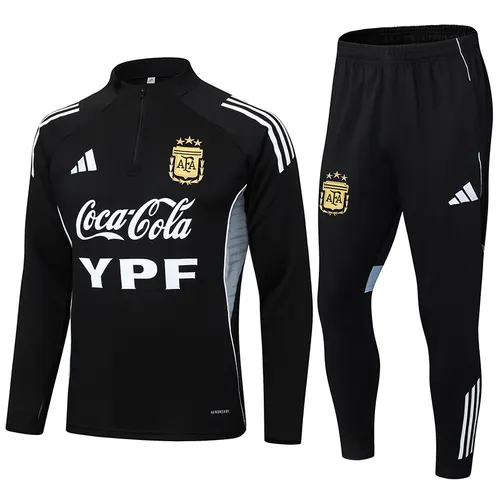 طقم بدلة تدريب نصف سحاب أسود لمنتخب Argentina 2025/2026
