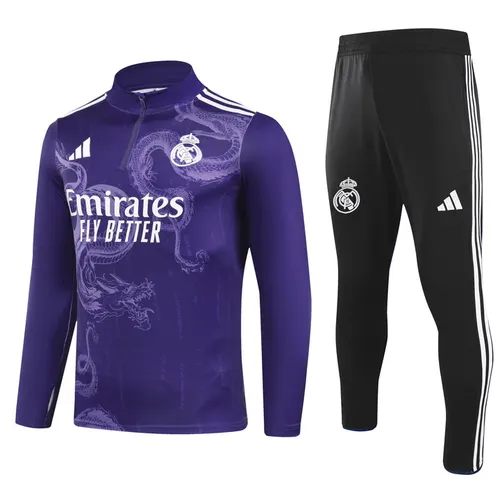 2024/2025 Real Madrid Royal Purple Special Edition Half-Pull Training Suit Football Shirt  Set — view 1