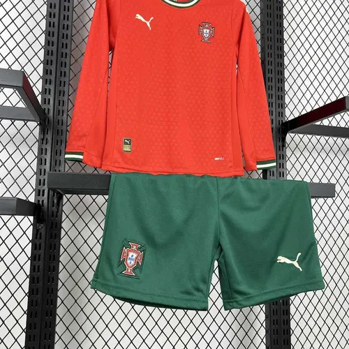 2025/2026 Long Sleeves Portugal Home Football Shirt  Kids Size — view 6