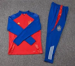 2024-2025 Espagne Survêtement d'Entraînement à Demi-Tiré Rouge Maillot de Football Ensemble — view 7