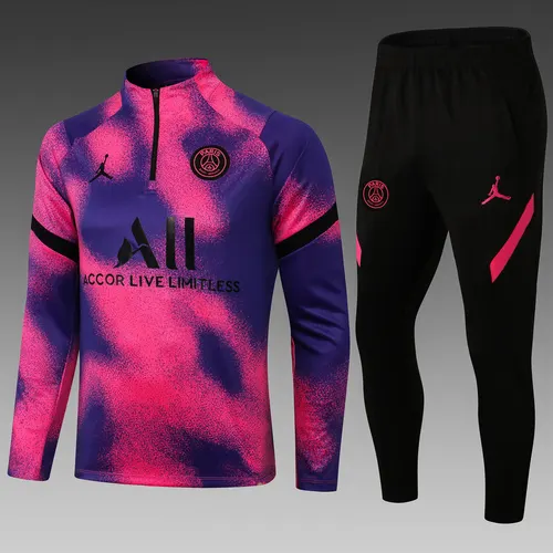 Ensemble d'entraînement demi-zip PSG Paris Saint-Germain rose 2021/2022 — view 1