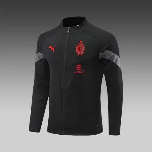 2022/2023 AC Milan Long Zipped Jacket Black Soccer Jersey  Set — view 4