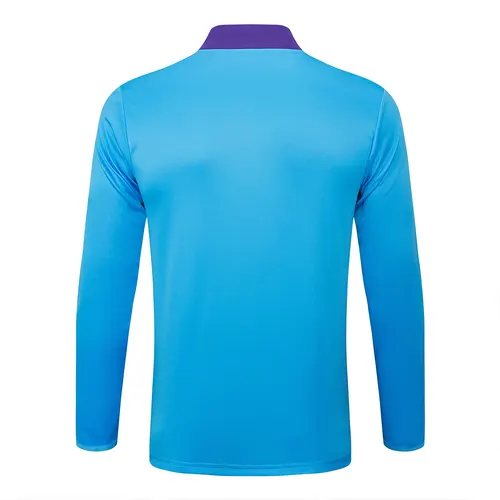 Chándal de entrenamiento con media cremallera Versión Retro azul claro de Real Madrid 2025/2026 Camiseta de fútbol Calidad Thai Set — view 4