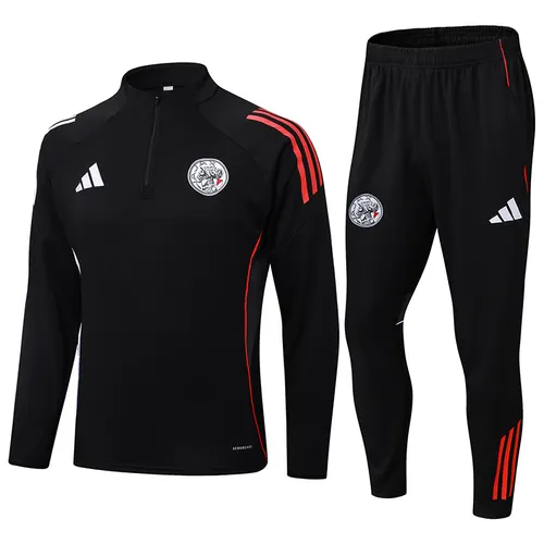 2025/2026 Ajax Conjunto de Entrenamiento Media Cremallera Negro Camiseta de Fútbol  Set — view 1