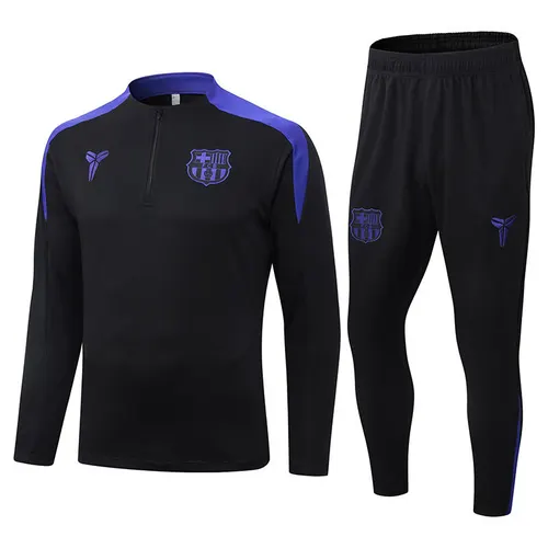 2025/2026 Barcelona Chándal de Entrenamiento Semi-Cremallera Negro Edición Conjunta Conjunto de Camiseta — view 1