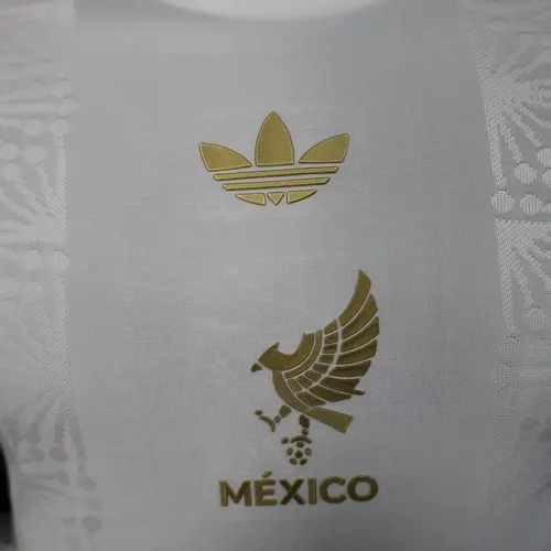 2025/2026 Langarm Player Version Mexiko Nationalmannschaft Sonderedition Platin Fußballtrikot  — view 3