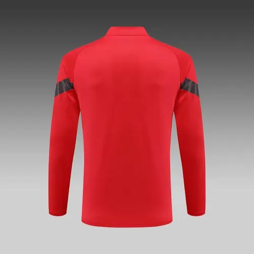 2022/2023 AC Milan Halb-Reißverschluss Trainingsanzug Rot Fußballtrikot  Set — view 6