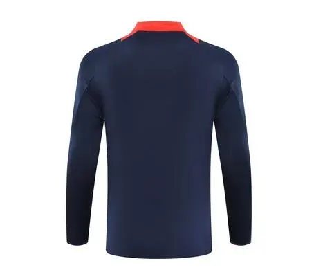 Ensemble d'Entraînement Half-Pull Manchester United 2024/2025 Bleu Royal Col Rouge  — view 4