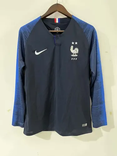 2018 Retro Long Sleeve France Home Football Shirt  — view 1