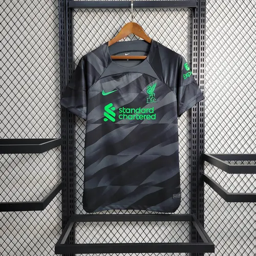 2023/2024 Liverpool Torwart Schwarz Fußballtrikot AAA fan-gradät — view 1