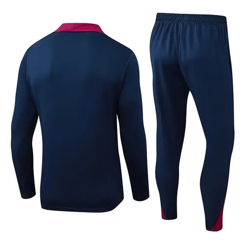 2025/2026 Barcelona Half-Pull Training Suit Royal Blue Jersey  Set 01 — view 2