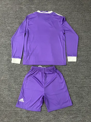 2016/2017 Retro Langarm Real Madrid Auswärts Fußballtrikot  Kindergröße — view 2