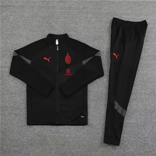 2022/2023 AC Milan Long Zipped Jacket Black Soccer Jersey  Set — view 3