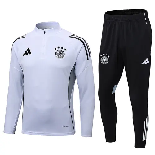 2025/2026 Alemanha Conjunto de Treino Half-Pull Branco de Futebol — view 1