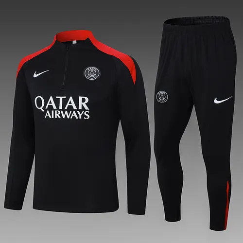 Conjunto de Treino Meio-Puxado Psg Paris Saint-Germain Preto 2024/2025 — view 1