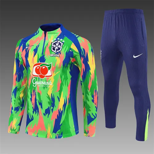 2026 Brazil Survêtement d'entraînement coloré demi-fermeture éclair maillot de foot AAA qualité fan ensemble — view 1