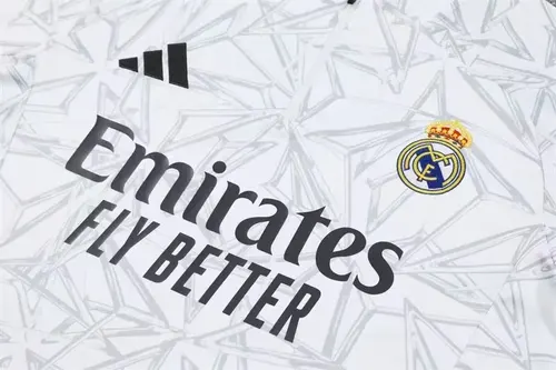 2024/2025 Real Madrid Halb-Reißverschluss Trainingsanzug weißes Set — view 3