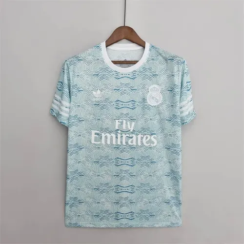 2022/2023 Real Madrid Training Wear Light Blue Pattern Football Shirt — view 1