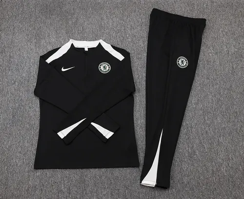 2025/2026 Chelsea Half-Pull Training Suit Black Football Shirt  Set — view 7