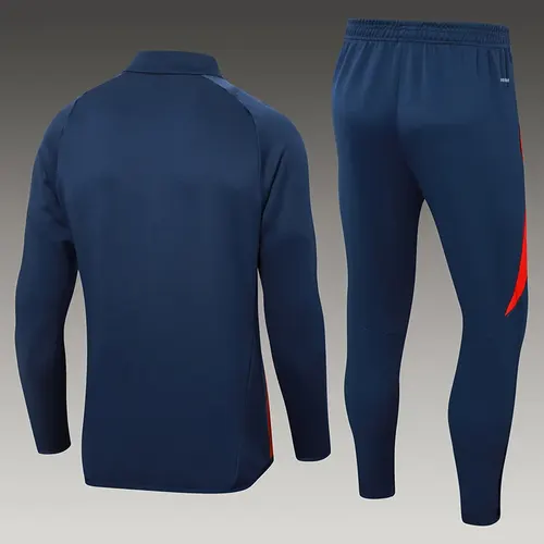2024-2025 Spain Half-Pull Training Suit Royal Blue Football Shirt Set — view 2