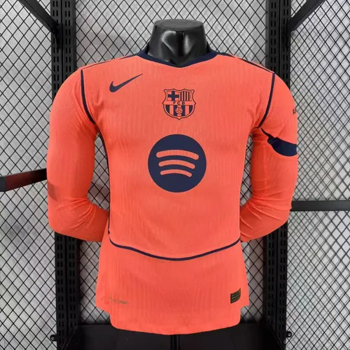 2025/2026 Manga Larga Versión Jugador Barcelona Tercera Camiseta Visitante Fútbol  — view 1