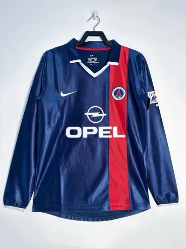 2001/2002 Retro Langarm Psg Paris Saint-Germain Heim Fußballtrikot  — view 1